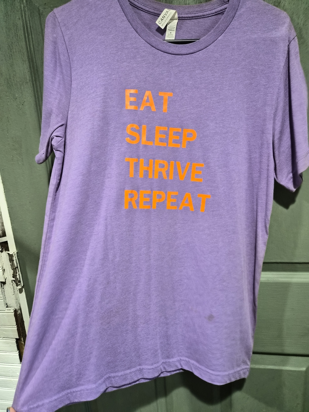 Bella Canvas Lavender Tee with Orange Block Text